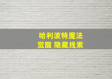 哈利波特魔法觉醒 隐藏线索